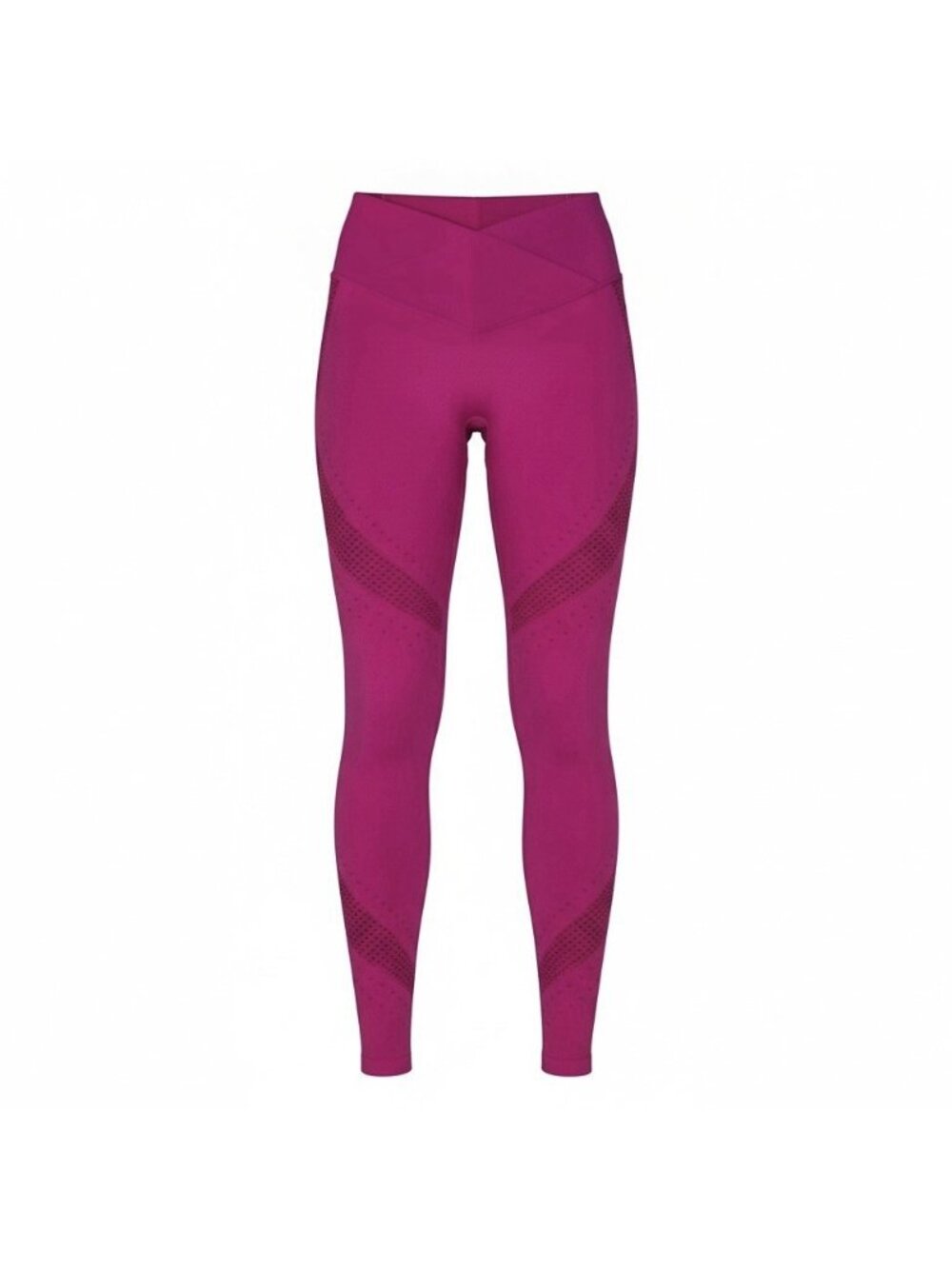 PINK by Victorias Secret Leggings Sz XS Hot Pink Ribbed Crossover Perforated Cut